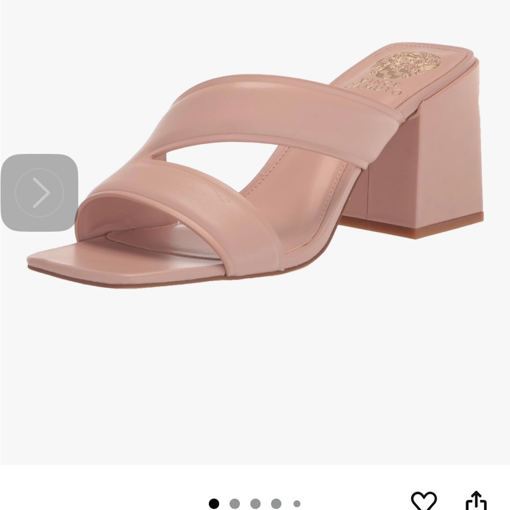 Vince Camuto Blush Pink Block Heel Mules